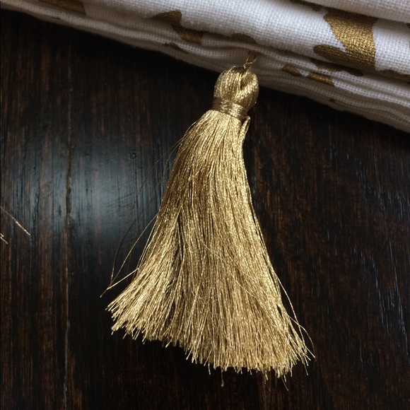 Gold World Map Tapestry with Tassels - Picture 5 of 5